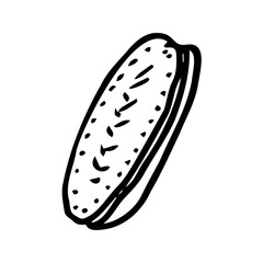 Single hand drawn cookies. Doodle vector illustration for greeting cards, posters, stickers and seasonal design.