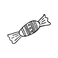 Single hand drawn sweet. Doodle vector illustration for greeting cards, posters, stickers and seasonal design.