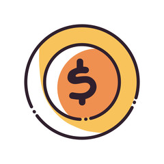 Isolated coin fill style icon vector design