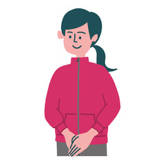 ジャージ　女性　スポーツウェア　立っている 