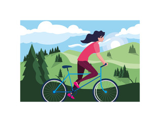 woman with bicycle, woman with healthy lifestyle