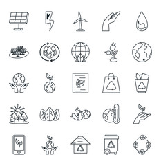 Isolated ecology line style icon set vector design