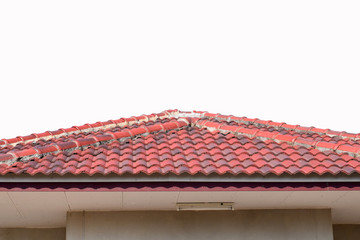 red roof of the house
