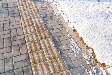 Obraz premium Sidewalk after snow