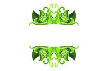 Green flora ornament border decoration
