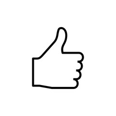 like icon isolated on white background. Thumbs up icon. social media icon