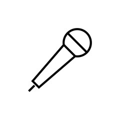 Microphone Icon isolated on white background. Mic sign. Karaoke microphone icon. Broadcast mic sign