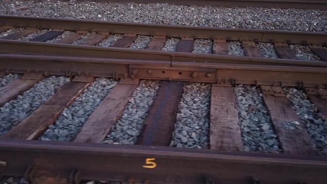 Railroad Tracks split - Slow-motion