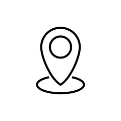 Pin icon isolated on white background. Location icon. Map pointer icon. Point. Locator. Address