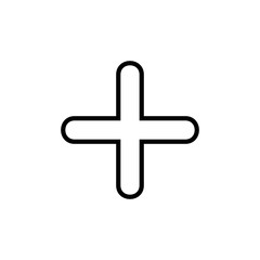 Plus Icon isolated on white background. Add plus icon. Addition sign. Medical Plus icon