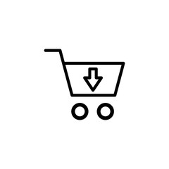 Shopping icon isolated on white background. Shopping cart icon. Basket icon. Trolley