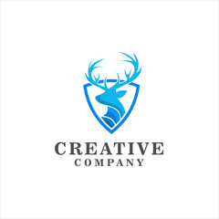 Fototapeta premium Deer Logo Template. Vector Illustration