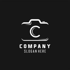 Letter C Initial Photography Logo Design Vector Icon Graphic Emblem Illustration