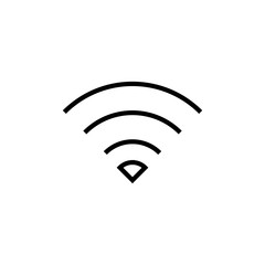 WIFI Icon isolated on white background. signal vector icon. Wireless and wifi icon or sign for remote internet access