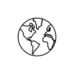 World map icon isolated on white background. World icon vector