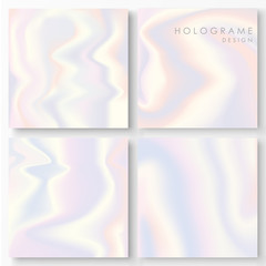 Set of vector holographic gradient backgrounds.