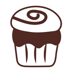 delicious cupcake, line style icon