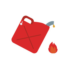 can with flame flat style icon vector design
