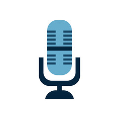 Isolated music microphone flat style icon vector design
