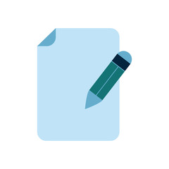 Isolated document with pencil flat style icon vector design