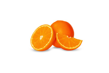 Orange di cut isolated on white background