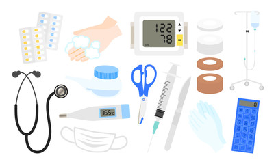 医療器具　医療　病院　アイコン　イラストセット
