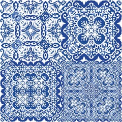 Antique azulejo tiles patchworks.