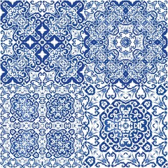 Antique azulejo tiles patchworks.