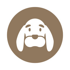 head of cute dog, block and flat style icon