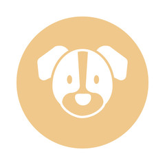 head of cute dog, block and flat style icon
