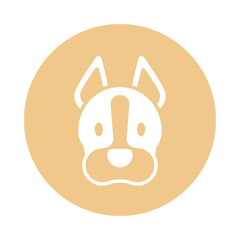 head of cute dog, block and flat style icon