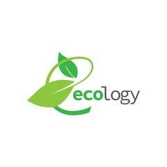 Ecology logo with letter e and leaf