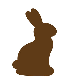 Vector illustration of chocolate Easter bunny rabbit.