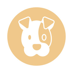 head of cute dog, block and flat style icon