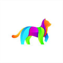 Cat Modern Logo Illustration Vector Template