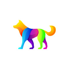 Dog Modern Logo Illustration Vector Template