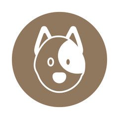 head of cute dog, block and flat style icon