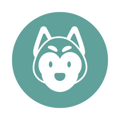 Obraz premium head of cute dog, block and flat style icon