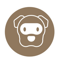 head of cute dog, block and flat style icon