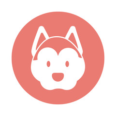 head of cute dog, block and flat style icon