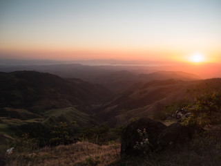 sunset in the mountains of Monteverde