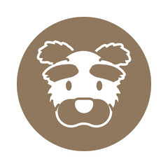 head of cute dog, block and flat style icon