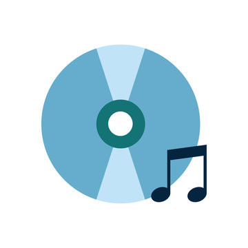 Isolated music cd and note flat style icon vector design