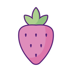 strawberry fruit icon, flat style