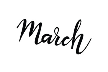 march text in brush style vector