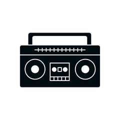 music cassette player silhouette style icon vector design