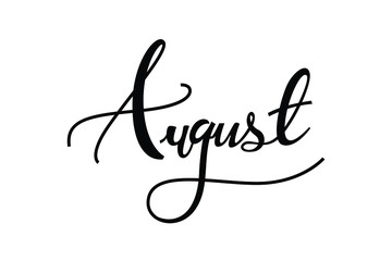 august text in brush style vector