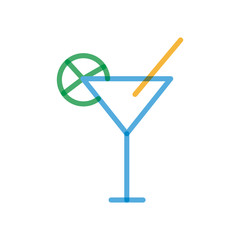 Isolated alcohol cocktail multiply line style icon vector design