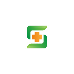 Letter S Plus logo design vector template