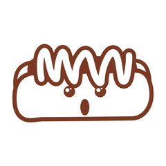 delicious hot dog , line style icon